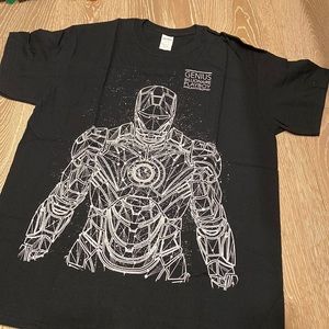 Custom Ironman Tee Large never worn. Metallic silver shiny